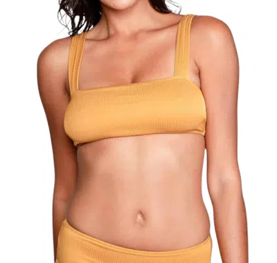 Sauipe Julia Bikini Top Ribbed In Gold In Orange