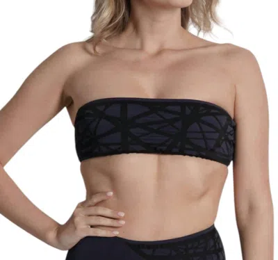 Sauipe Lillian Strapless Bikini Top In Navy/black In Blue