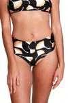 Sauipe Serena Mid-rise Bikini Bottom In Ginkgo Black In Multi