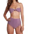 Sauipe Strapless Bandeau Bikini Top In Lurex Lilac In Multi
