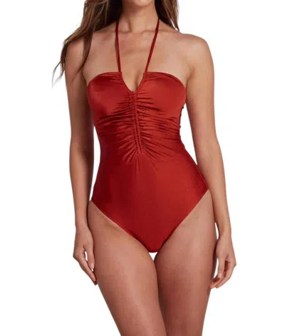Sauipe Strapless One Piece Swimsuit With Removable Pads In Red