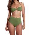 Sauipe Val Reversible Bandeau Bikini Top With Pads In Green/pumpkin In Multi