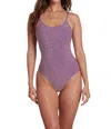 Sauipe Violet Lurex One Piece Swimsuit In Lilac In Blue