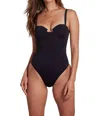 Sauipe Woman's One Piece Swimsuit With Molded Cups In Black In Black