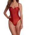 Sauipe Woman's One Piece Swimsuit With Molded Cups In Copper In Multi