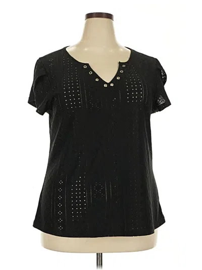 Pre-owned Saukole Short Sleeve Blouse In Black