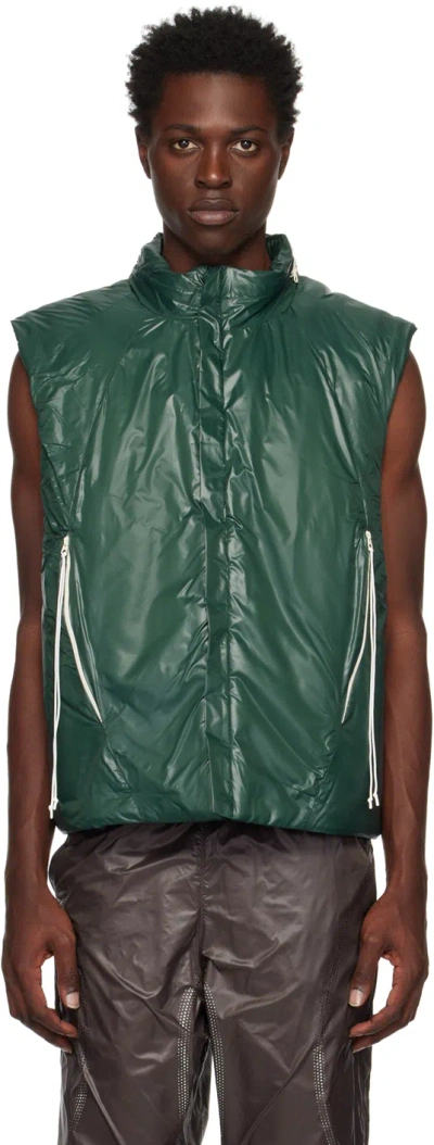 Saul Nash Padded Zip-up Gilet In Forest Green