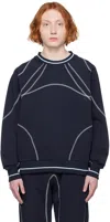 Saul Nash Navy Overlock Stitch Sweatshirt In Navy