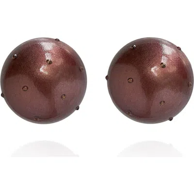 Saule Label Saulė Label Gaia Crystal Midi Earrings In Purple