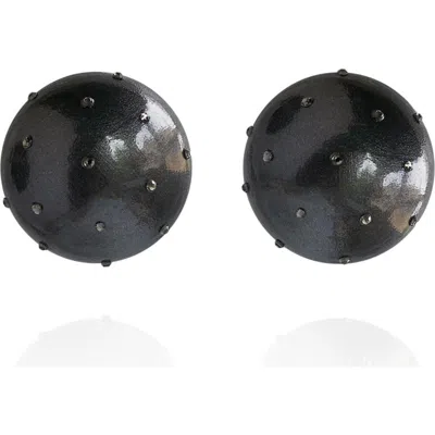Saule Label Saulė Label Gaia Crystal Midi Earrings In Orange