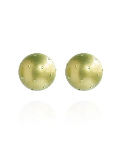 Saule Label Saulė Label Gaia Crystal Mini Earrings In Green