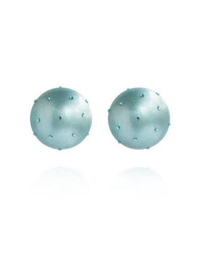 Saule Label Saulė Label Gaia Crystal Mini Earrings In Blue