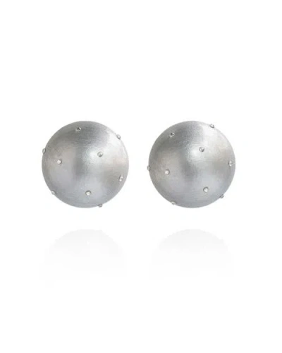 Saule Label Saulė Label Gaia Crystal Mini Earrings In Silver