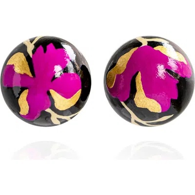 Saule Label Saulė Label Gaia Floral Jumbo Earrings In Multi