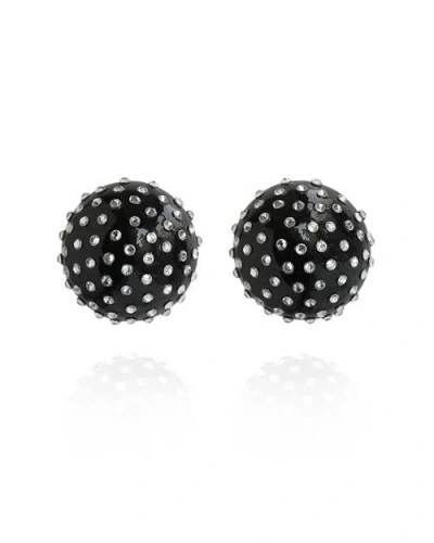 Saule Label Saulė Label Gaia Jet Midi Earrings In Black