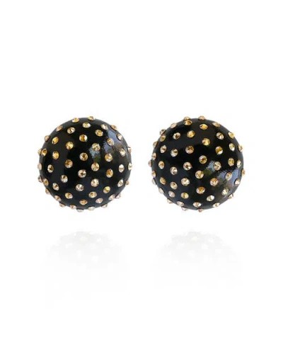 Saule Label Saulė Label Gaia Jet Midi Earrings In Black