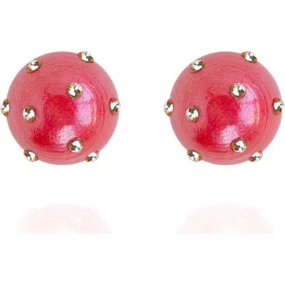 Saule Label Saulė Label Gaia Jet Petite Earrings In Red