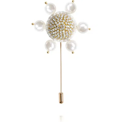 Saule Label Saulė Label Jolie Lapel Pin In White
