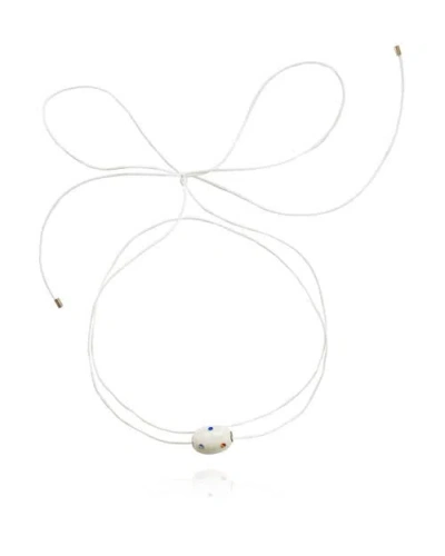 Saule Label Saulė Label Lily Tie Jet Necklace In Red
