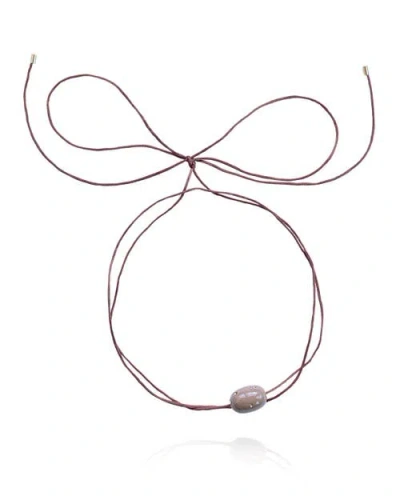 Saule Label Saulė Label Lily Tie Jet Necklace In Purple