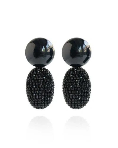 Saule Label Saulė Label Selena Clip-on Earrings In Black
