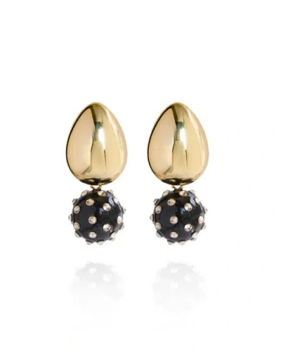 Saule Label Saulė Label Tulia Jet Earrings In Gold