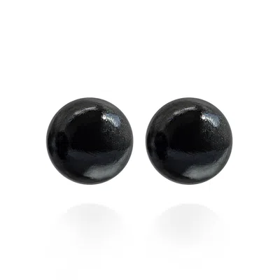 Saule Label Women's Black Gaia Midi Earrings In Obsidian Orb