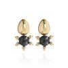 Saule Label Women's Black / Gold Tulia Earrings In Black Coral