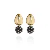 Saule Label Women's Black / Gold Tulia Jet Earrings In Gold Twilight