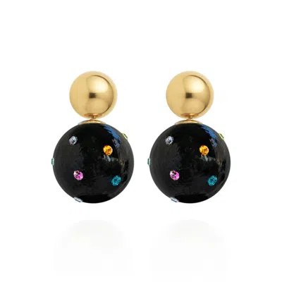 Saule Label Women's Black Lilou Earrings In Jet Raven