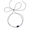 Saule Label Women's Black Lily Tie Necklace In Jet Raven In Black