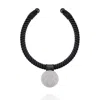 Saule Label Women's Black / Silver Gaia Glam Necklace In Moonlite Shimmer