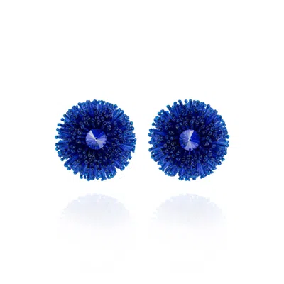 Saule Label Women's Blue Chiara Earrings In Cobalt Sparkle