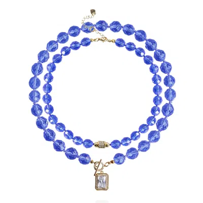 Saule Label Women's Blue Leni Set Necklace In Sapphire