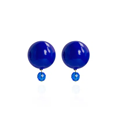 Saule Label Women's Blue Luna Petite Earrings In Ocean Orb