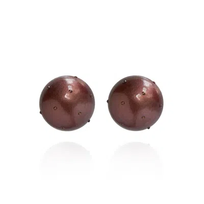 Saule Label Women's Brown Gaia Mini Crystal Earrings In Chocolate Cherry
