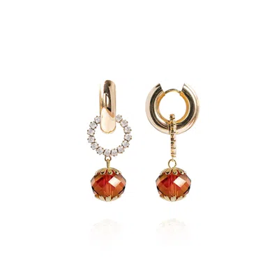 Saule Label Women's Brown / Gold Léa Earrings In Amber