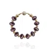 Saule Label Women's Brown / Gold Mika Bracelet In Chocolate Cherry