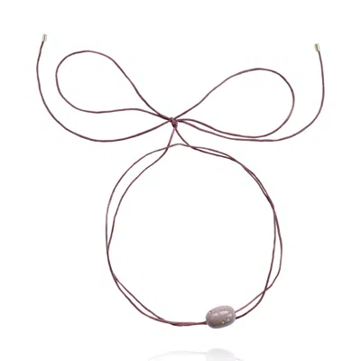 Saule Label Women's Brown Lily Tie Necklace In Jet Dune