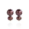 Saule Label Women's Brown Livia Earrings In Chocolate Cherry