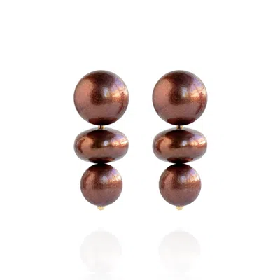 Saule Label Women's Brown Nola Earrings In Chocolate Cherry