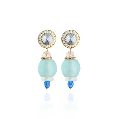 Saule Label Women's Camille Earrings In Coastal Glass In Blue