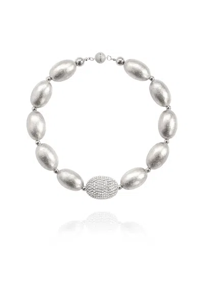 Saule Label Women's Chérie Necklace In Silver Sheen In White