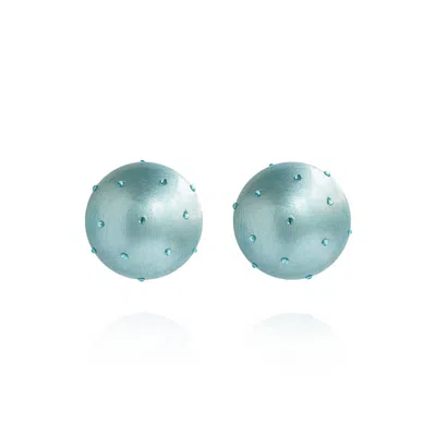 Saule Label Women's Gaia Midi Crystal Earrings In Aqua Blue