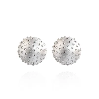 Saule Label Women's Gaia Midi Jet Earrings In Silver Luxe