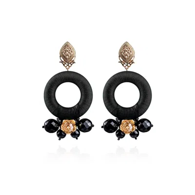 Saule Label Women's Gold / Black Daphne Earrings In Sable Noir