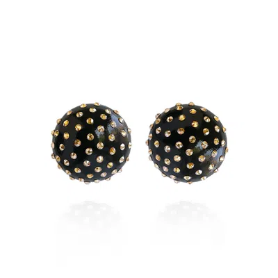 Saule Label Women's Gold / Black Gaia Midi Jet Earrings In Gold Twilight