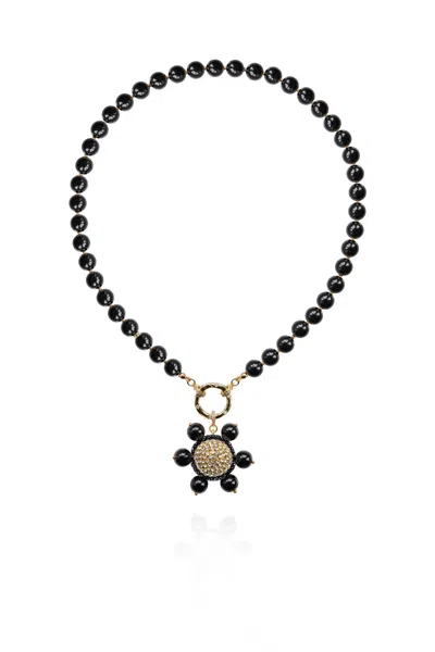 Saule Label Women's Gold / Black Jolie Necklace In Slick Black