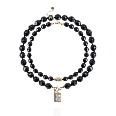 Saule Label Women's Gold / Black Leni Necklace Set In Noir