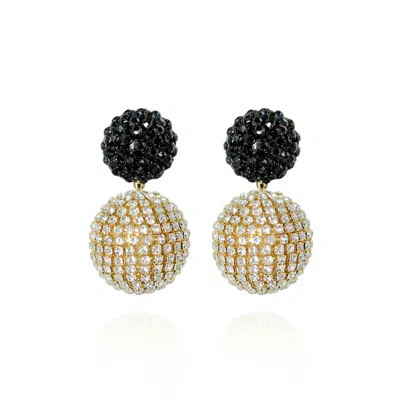 Saule Label Women's Gold / Black Sonia Glam Earrings In Solaris Nyx